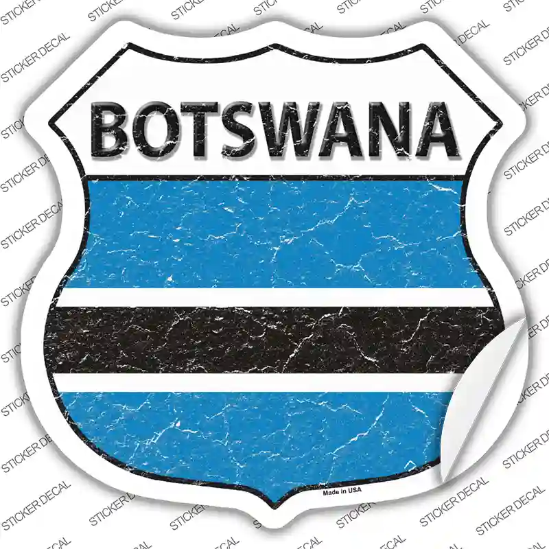 Botswana Flag Novelty Highway Shield Sticker Decal