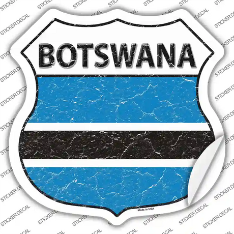 Botswana Flag Novelty Highway Shield Sticker Decal