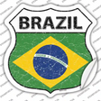 Brazil Flag Novelty Highway Shield Sticker Decal
