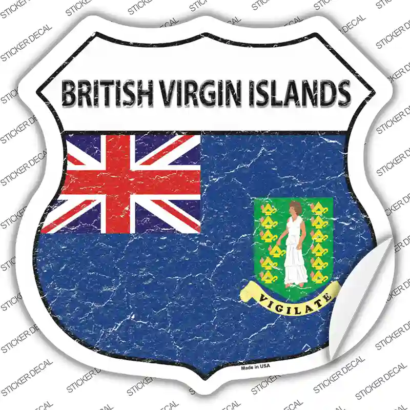British Virgin Islands Flag Novelty Highway Shield Sticker Decal
