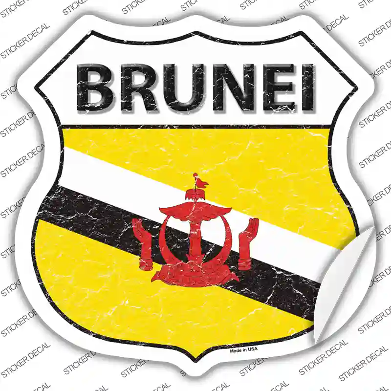Brunei Flag Novelty Highway Shield Sticker Decal