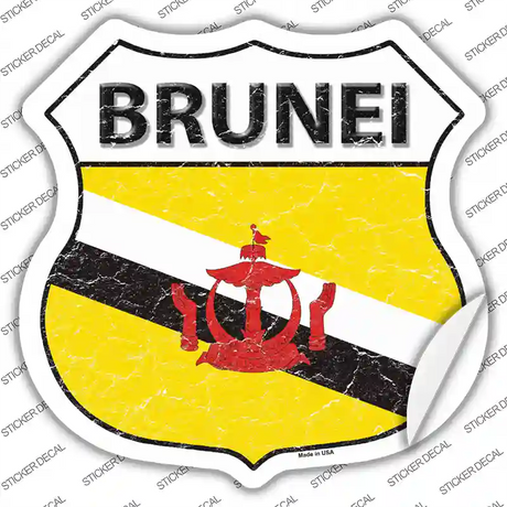 Brunei Flag Novelty Highway Shield Sticker Decal