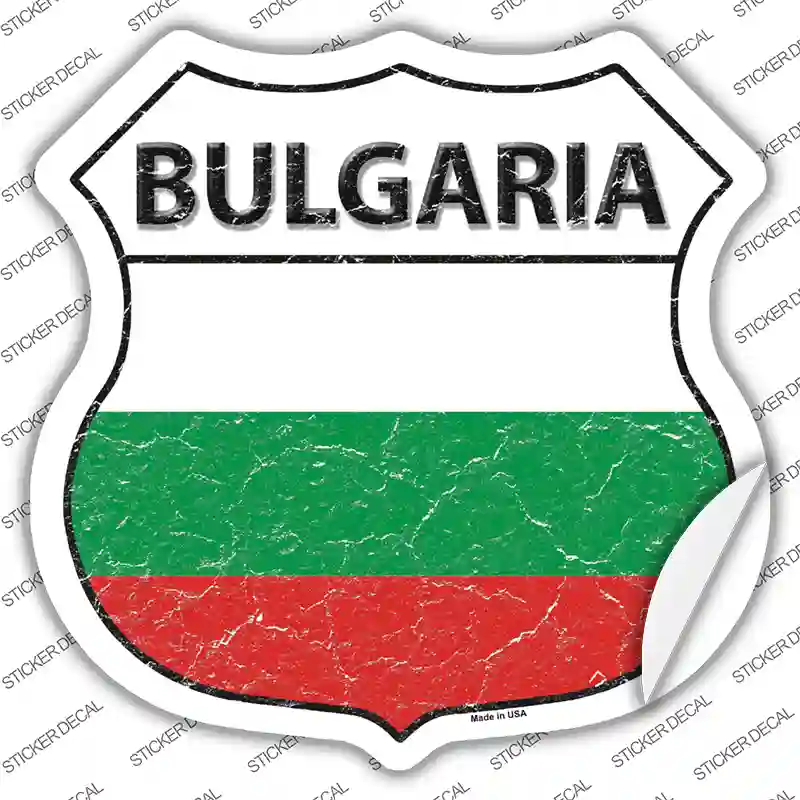 Bulgaria Flag Novelty Highway Shield Sticker Decal