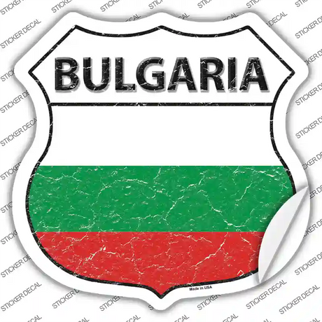 Bulgaria Flag Novelty Highway Shield Sticker Decal