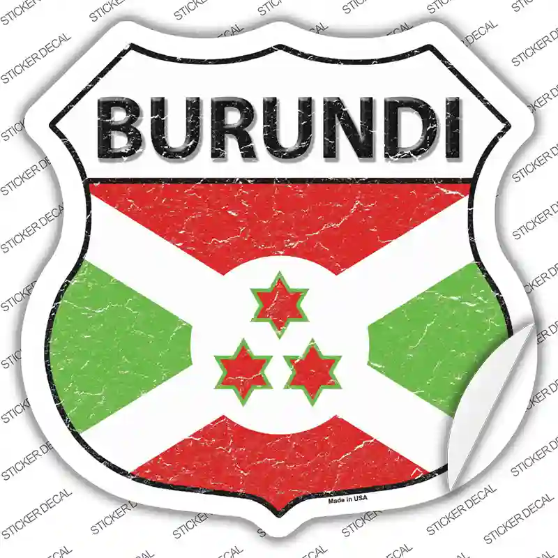Burundi Flag Novelty Highway Shield Sticker Decal