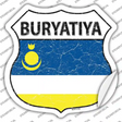 Buryatia Flag Novelty Highway Shield Sticker Decal