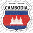 Cambodia Flag Novelty Highway Shield Sticker Decal