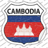 Cambodia Flag Novelty Highway Shield Sticker Decal