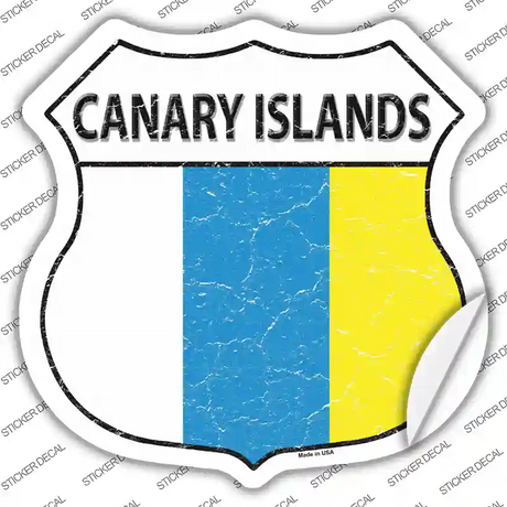 Canary Islands Flag Novelty Highway Shield Sticker Decal