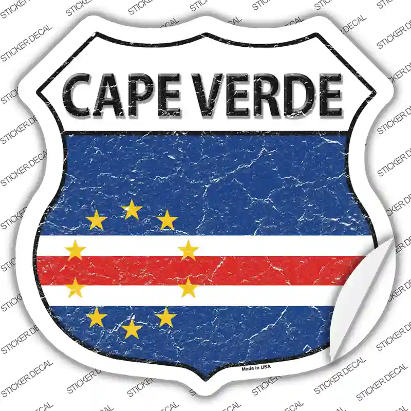 Cape Verde Flag Novelty Highway Shield Sticker Decal