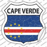 Cape Verde Flag Novelty Highway Shield Sticker Decal
