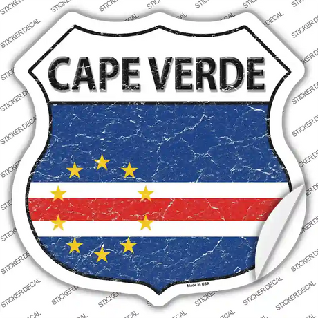 Cape Verde Flag Novelty Highway Shield Sticker Decal