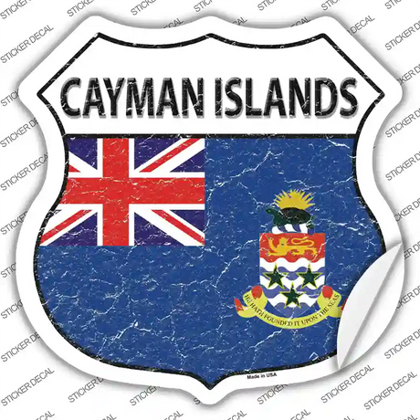 Cayman Islands Flag Novelty Highway Shield Sticker Decal