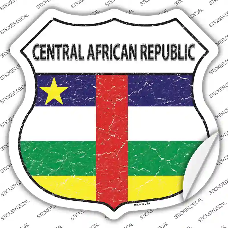 Central African Republic Flag Novelty Highway Shield Sticker Decal