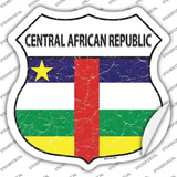 Central African Republic Flag Novelty Highway Shield Sticker Decal