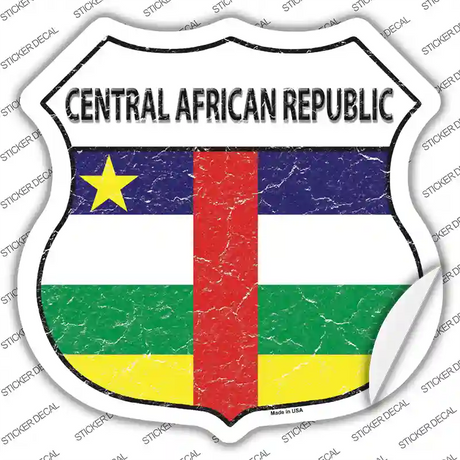 Central African Republic Flag Novelty Highway Shield Sticker Decal