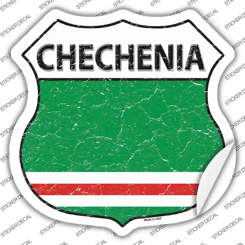 Chechenia Flag Novelty Highway Shield Sticker Decal