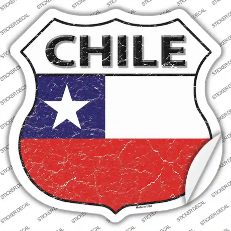 Chile Flag Novelty Highway Shield Sticker Decal