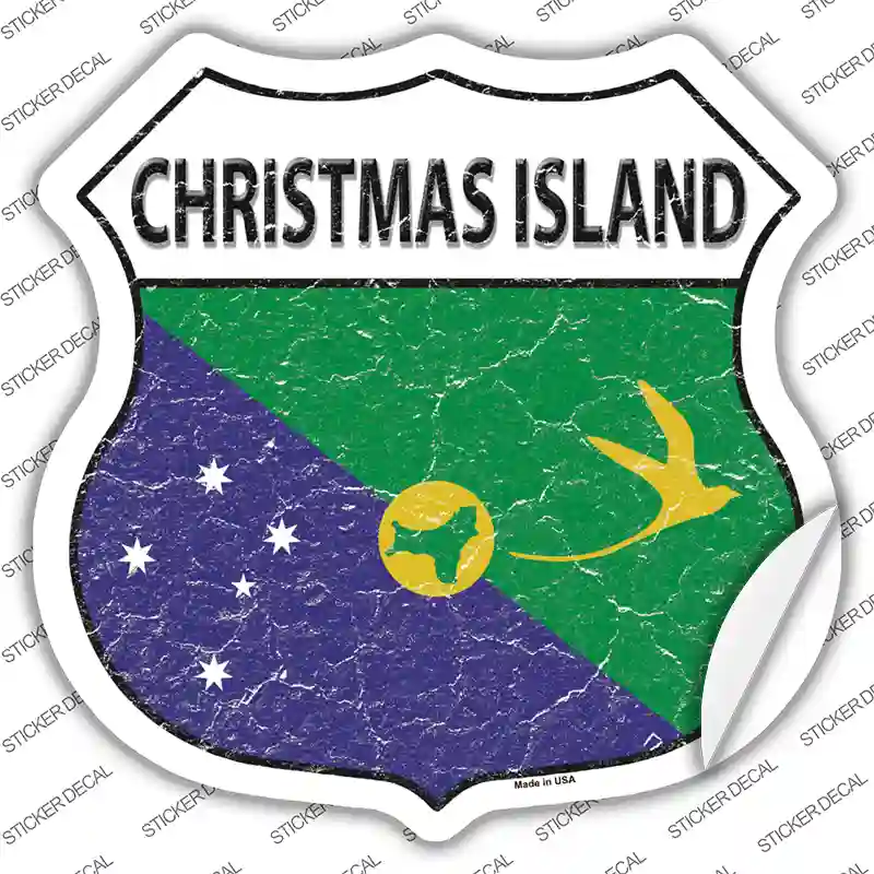 Christmas Island Flag Novelty Highway Shield Sticker Decal