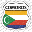 Comoros Flag Novelty Highway Shield Sticker Decal