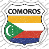 Comoros Flag Novelty Highway Shield Sticker Decal
