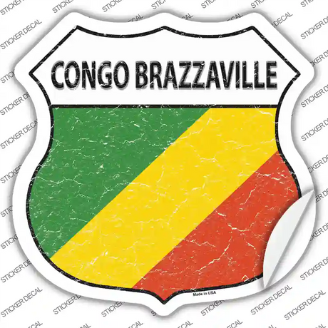 Congo Brazzaville Flag Novelty Highway Shield Sticker Decal
