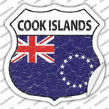 Cook Islands Flag Novelty Highway Shield Sticker Decal