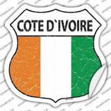Cote Divoire Flag Novelty Highway Shield Sticker Decal