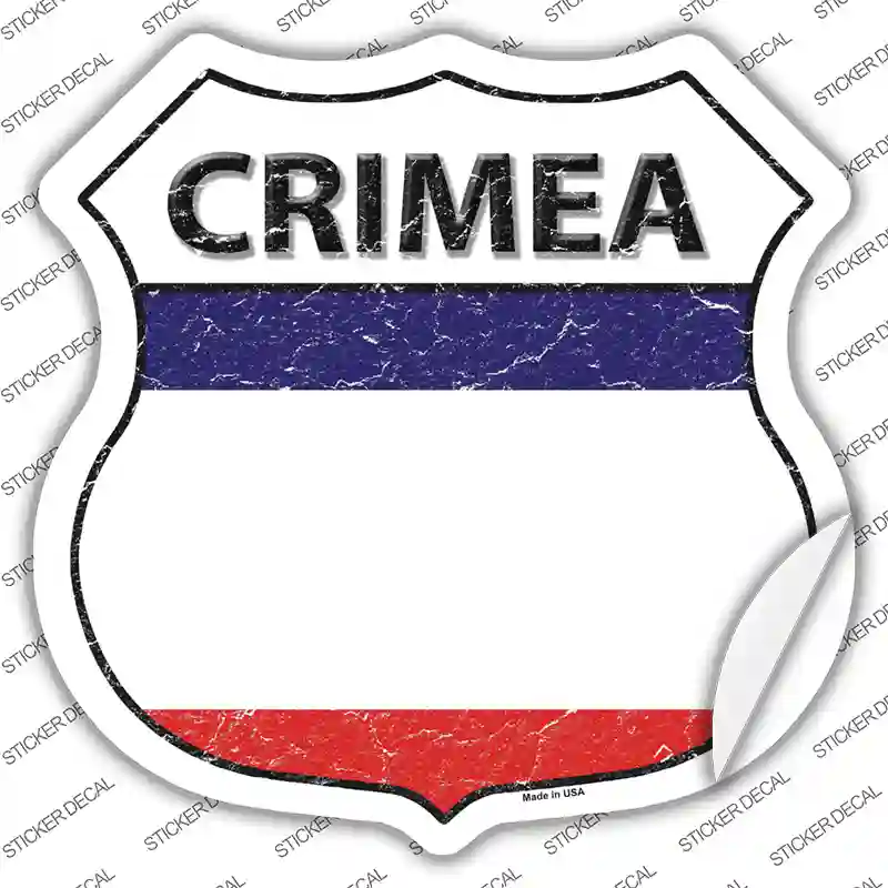 Crimea Flag Novelty Highway Shield Sticker Decal