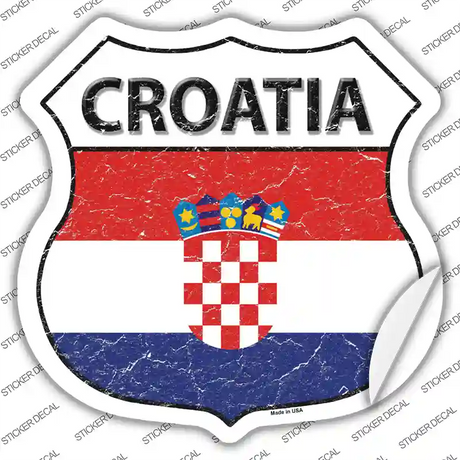 Croatia Flag Novelty Highway Shield Sticker Decal