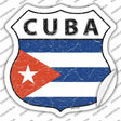 Cuba Flag Novelty Highway Shield Sticker Decal