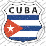 Cuba Flag Novelty Highway Shield Sticker Decal