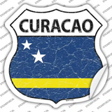 Curacao Flag Novelty Highway Shield Sticker Decal