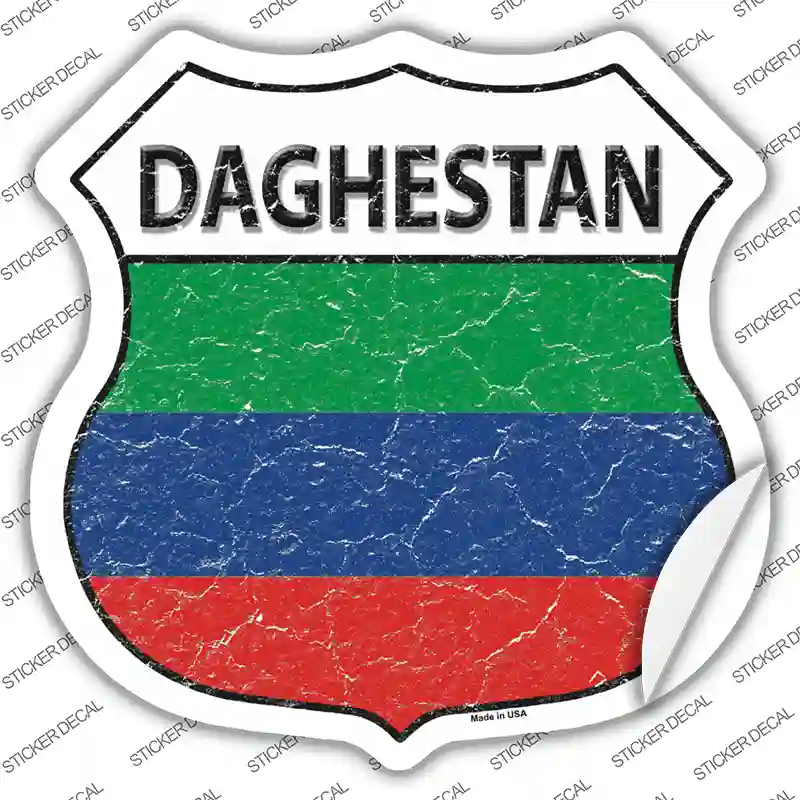 Dagestan Flag Novelty Highway Shield Sticker Decal