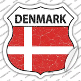 Denmark Flag Novelty Highway Shield Sticker Decal