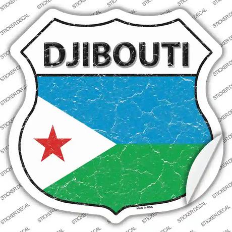 Djibouti Flag Novelty Highway Shield Sticker Decal