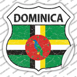 Dominica Flag Novelty Highway Shield Sticker Decal