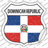 Dominican Republic Flag Novelty Highway Shield Sticker Decal