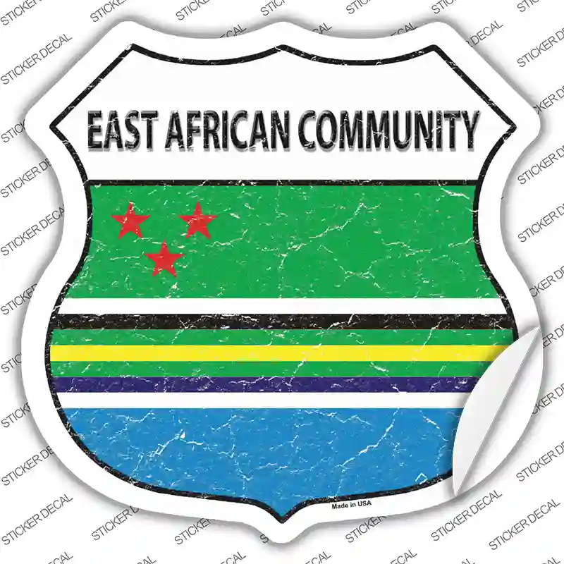 East Africa Community Flag Novelty Highway Shield Sticker Decal