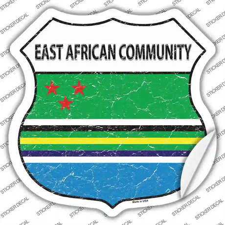 East Africa Community Flag Novelty Highway Shield Sticker Decal