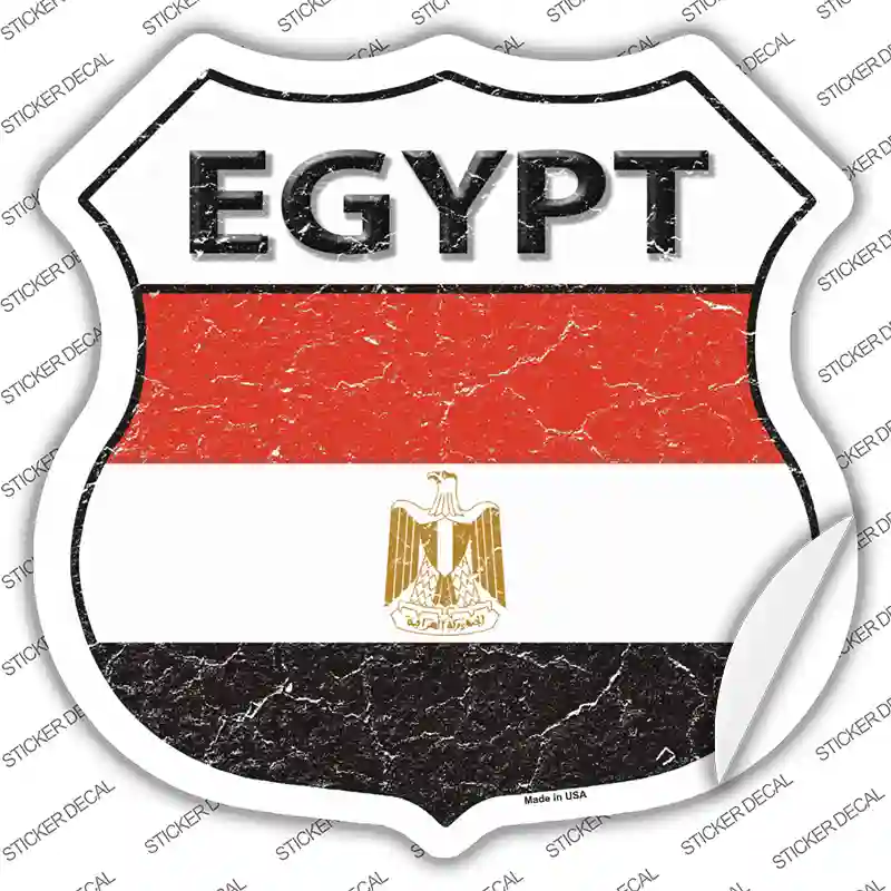 Egypt Flag Novelty Highway Shield Sticker Decal