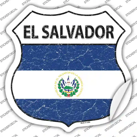 El Salvador Flag Novelty Highway Shield Sticker Decal