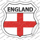 England Flag Novelty Highway Shield Sticker Decal