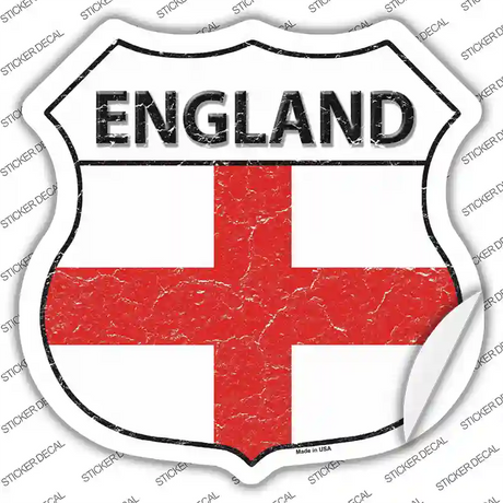 England Flag Novelty Highway Shield Sticker Decal