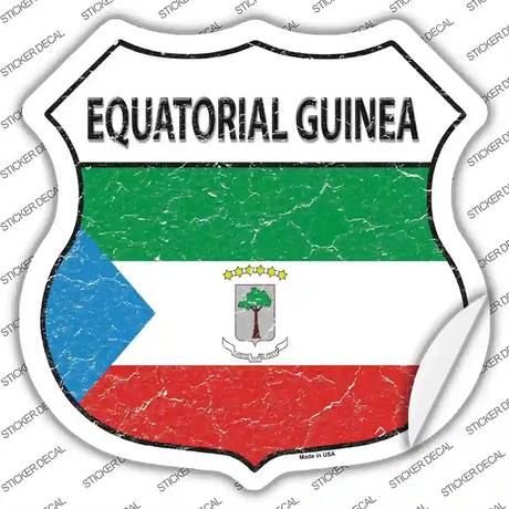 Equatorial Guinea Flag Novelty Highway Shield Sticker Decal