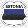 Estonia Flag Novelty Highway Shield Sticker Decal
