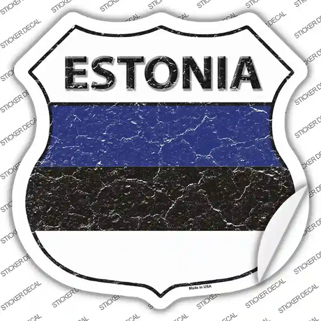 Estonia Flag Novelty Highway Shield Sticker Decal