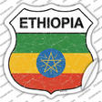 Ethiopia Flag Novelty Highway Shield Sticker Decal