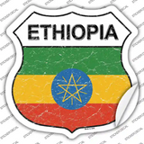 Ethiopia Flag Novelty Highway Shield Sticker Decal