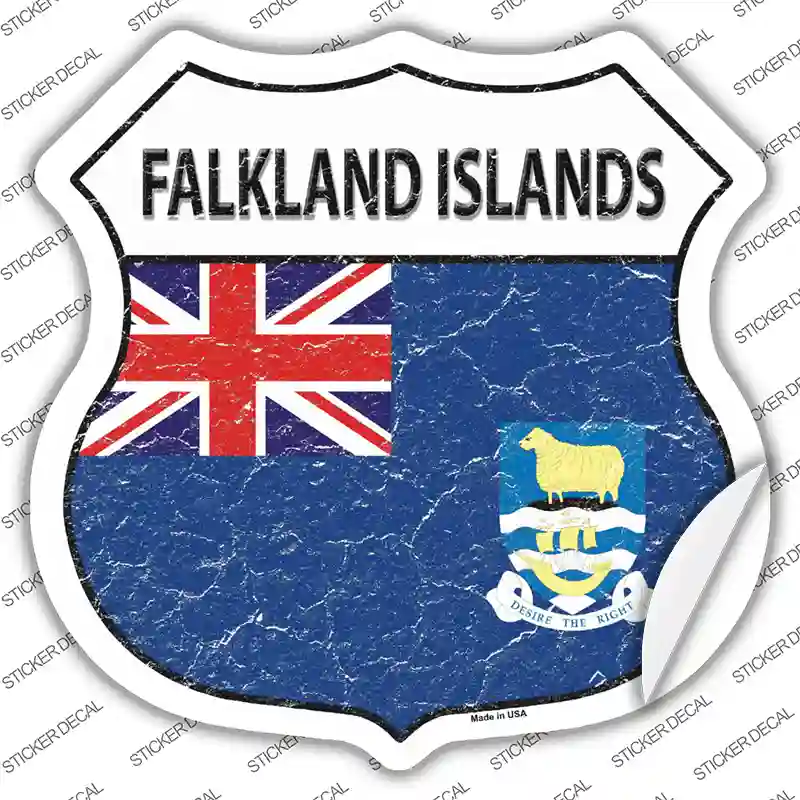 Falkland Islands Flag Novelty Highway Shield Sticker Decal
